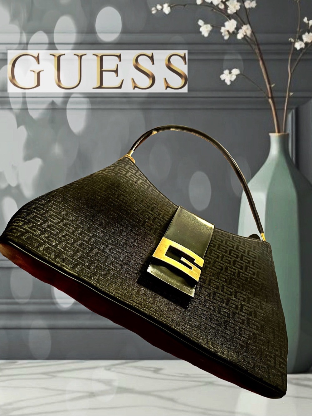 Elegant G by Guess Black & Gold Women's Handbag